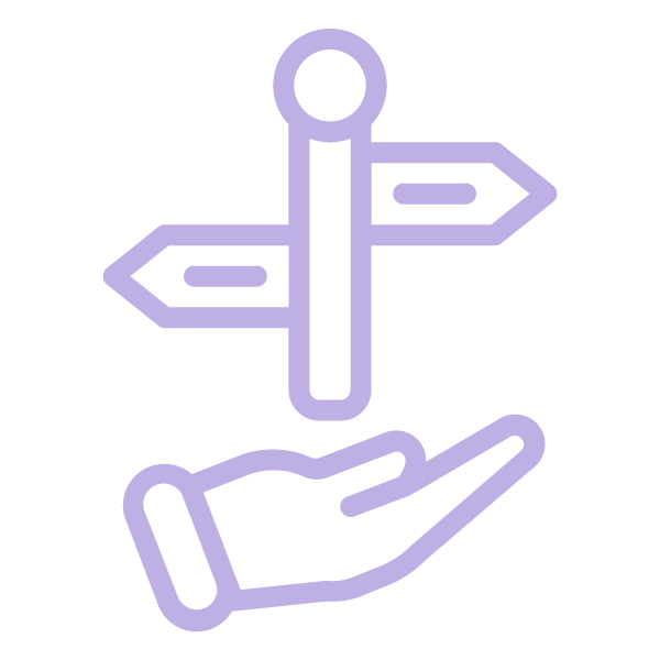 icon of hand holding directional sign
